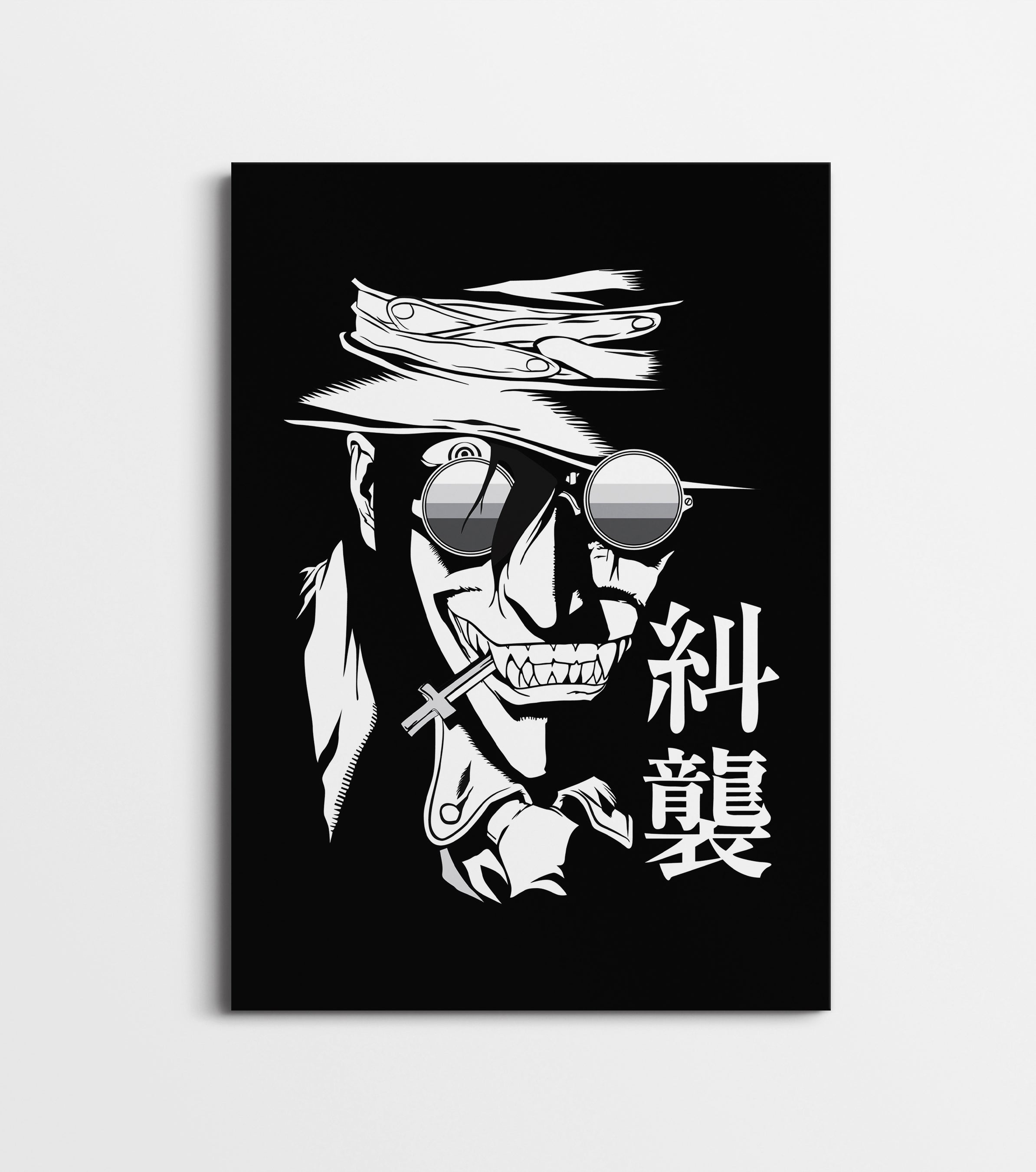 Dark Anime Villain Poster | Monochrome Manga Art Lazywalls